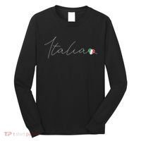 Italia Simple Love Italian Flag Heart On Italy Long Sleeve Shirt thumb 0