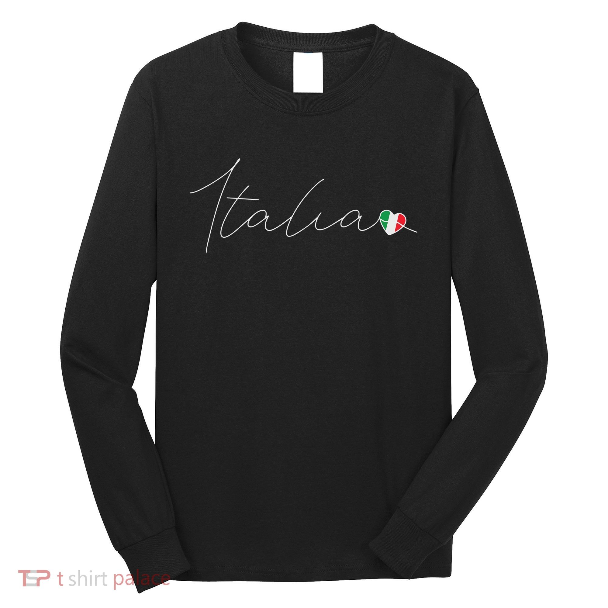 Italia Simple Love Italian Flag Heart On Italy Long Sleeve Shirt
