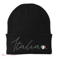 Italia Simple Love Italian Flag Heart On Italy Beanie thumb 0