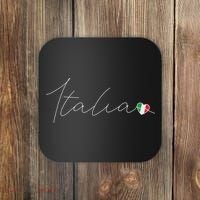 Italia Simple Love Italian Flag Heart On Italy Coaster thumb 0