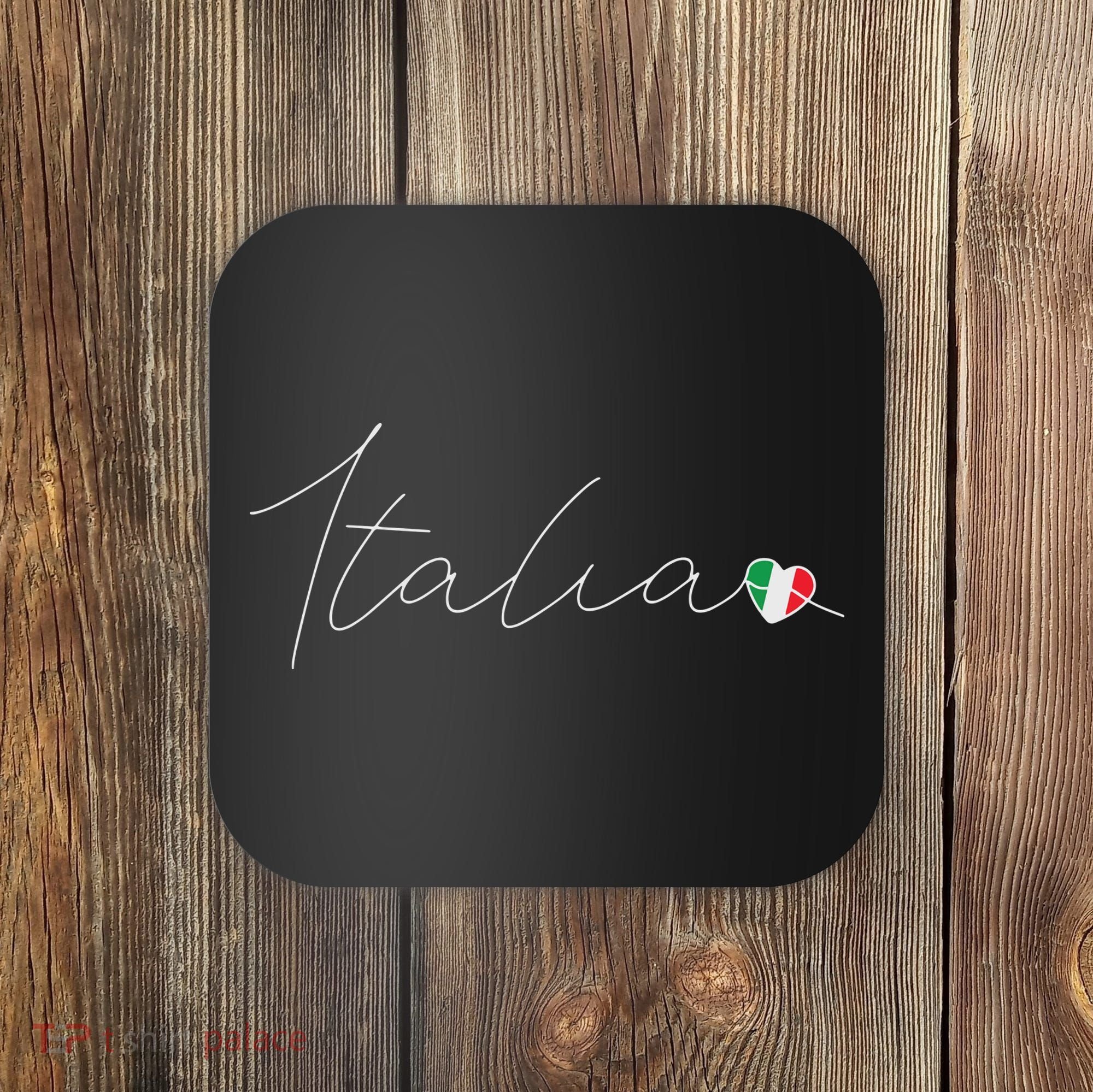 Italia Simple Love Italian Flag Heart On Italy Coaster