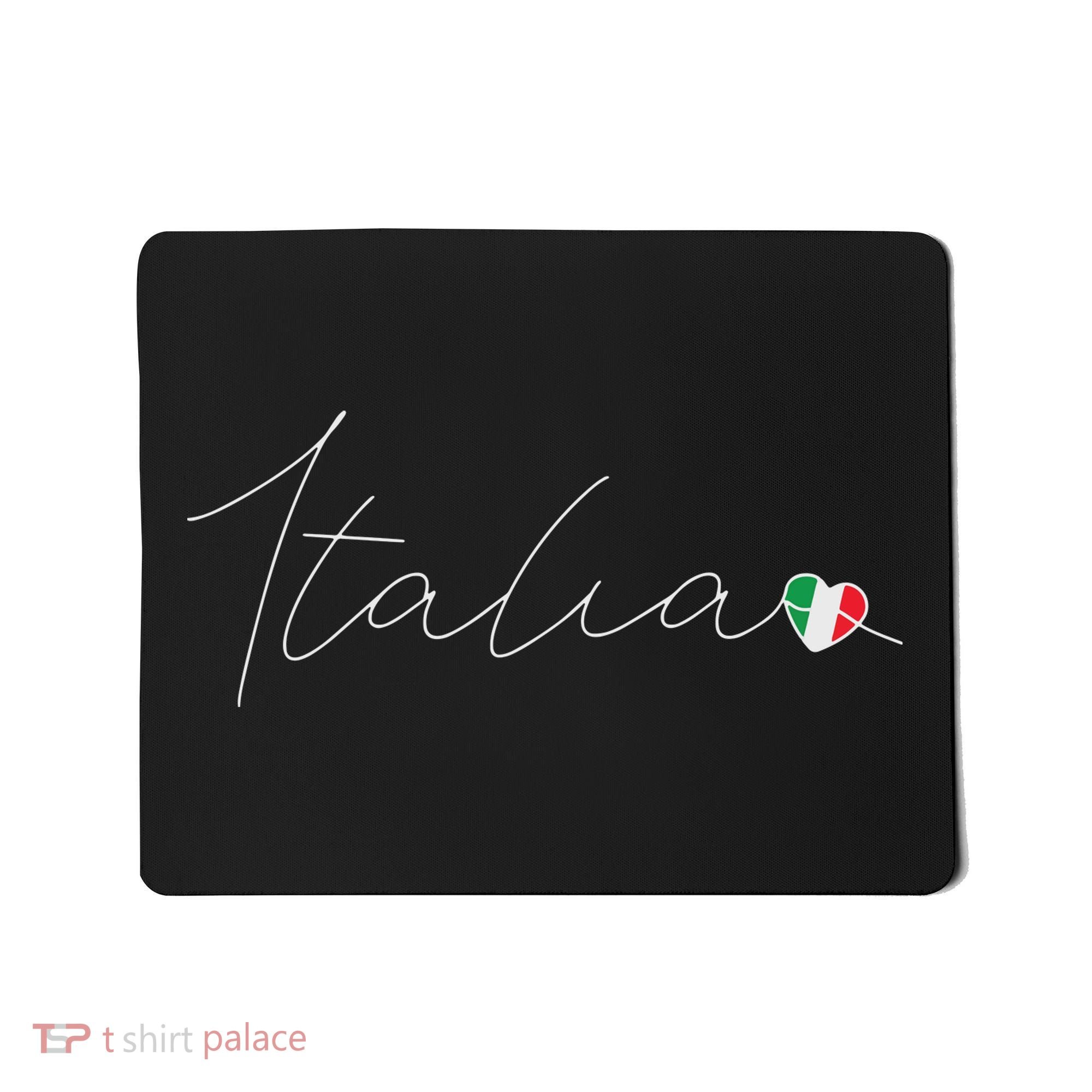 Italia Simple Love Italian Flag Heart On Italy Mousepad