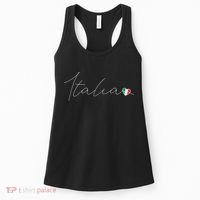 Italia Simple Love Italian Flag Heart On Italy Women's Tank Top thumb 0