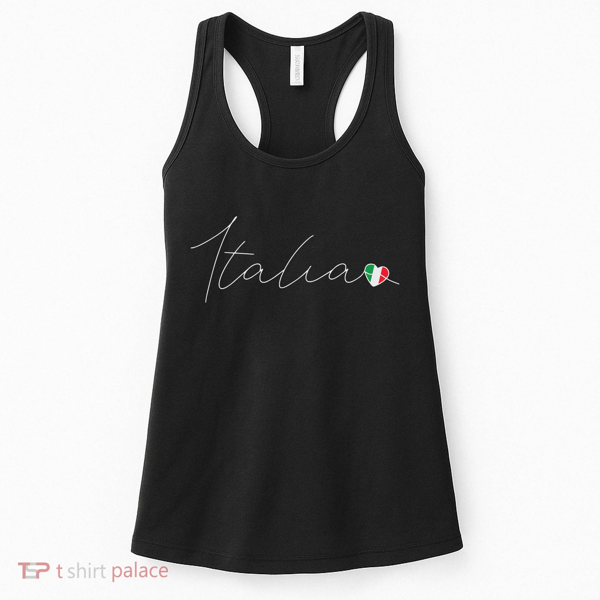 Italia Simple Love Italian Flag Heart On Italy Women's Tank Top