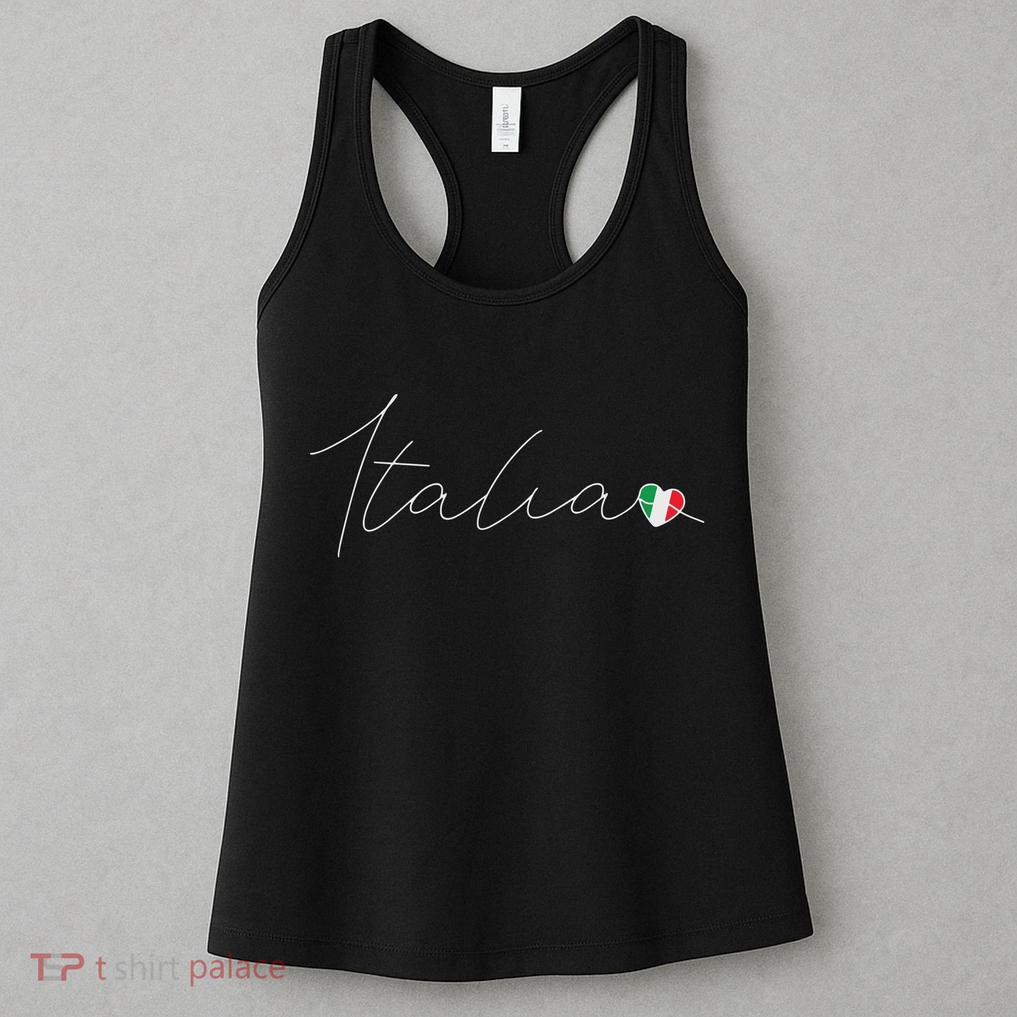 Italia Simple Love Italian Flag Heart On Italy Women's Tank Top