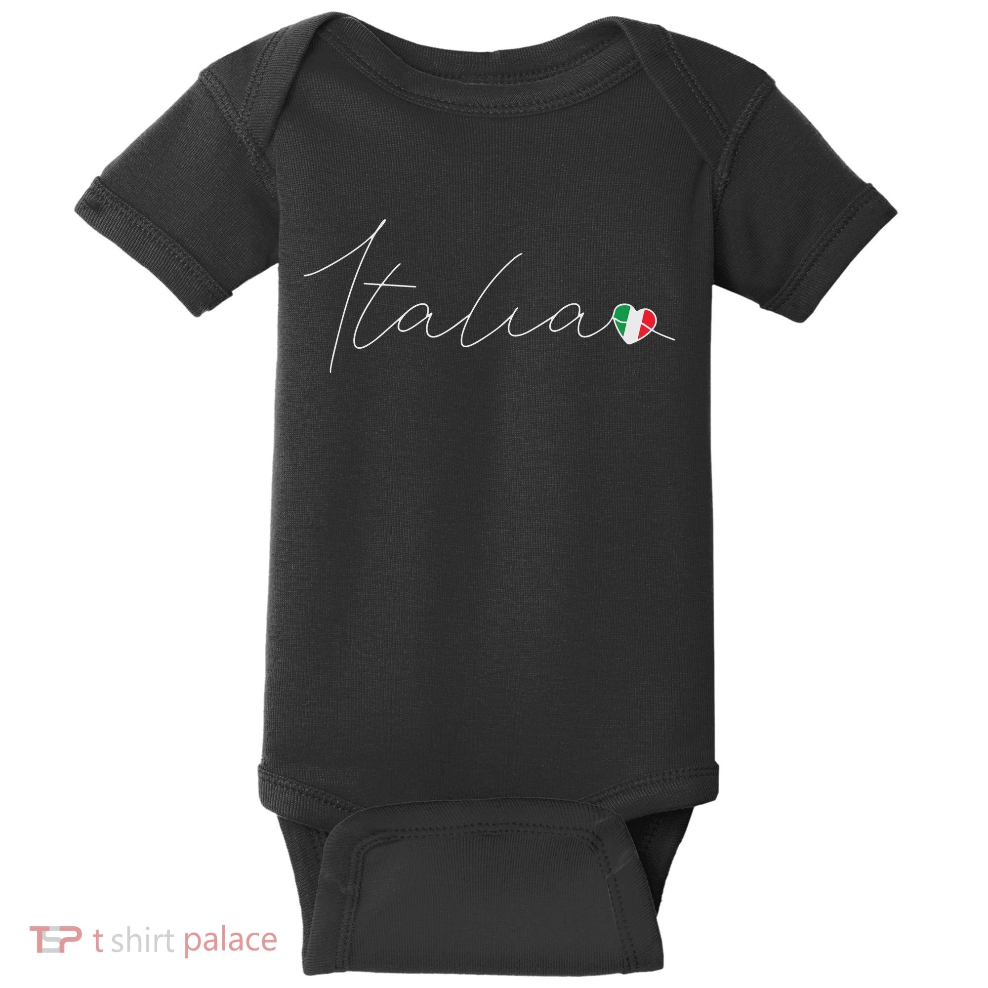 Italia Simple Love Italian Flag Heart On Italy Baby Bodysuit