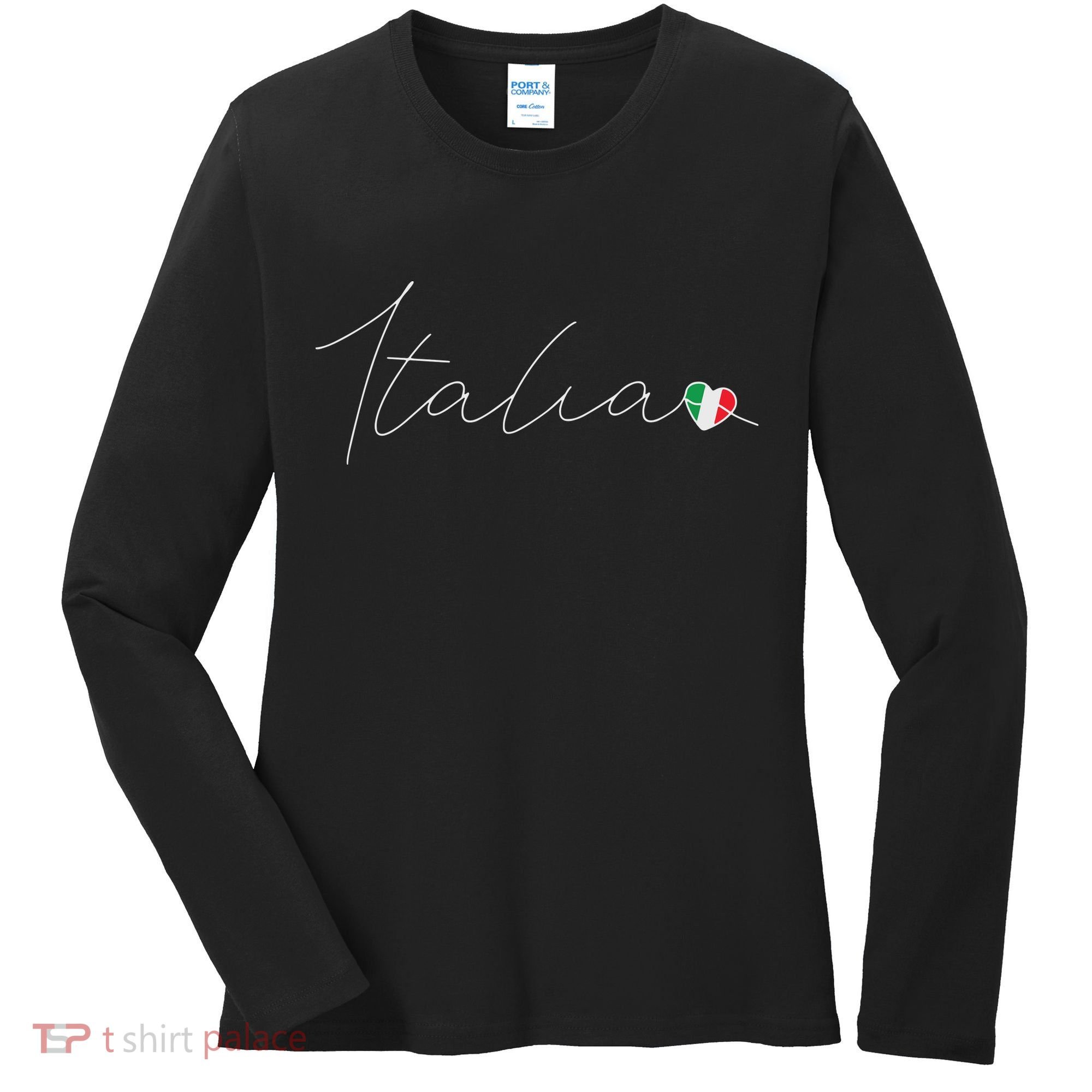 Italia Simple Love Italian Flag Heart On Italy Women's Long Sleeve Shirt