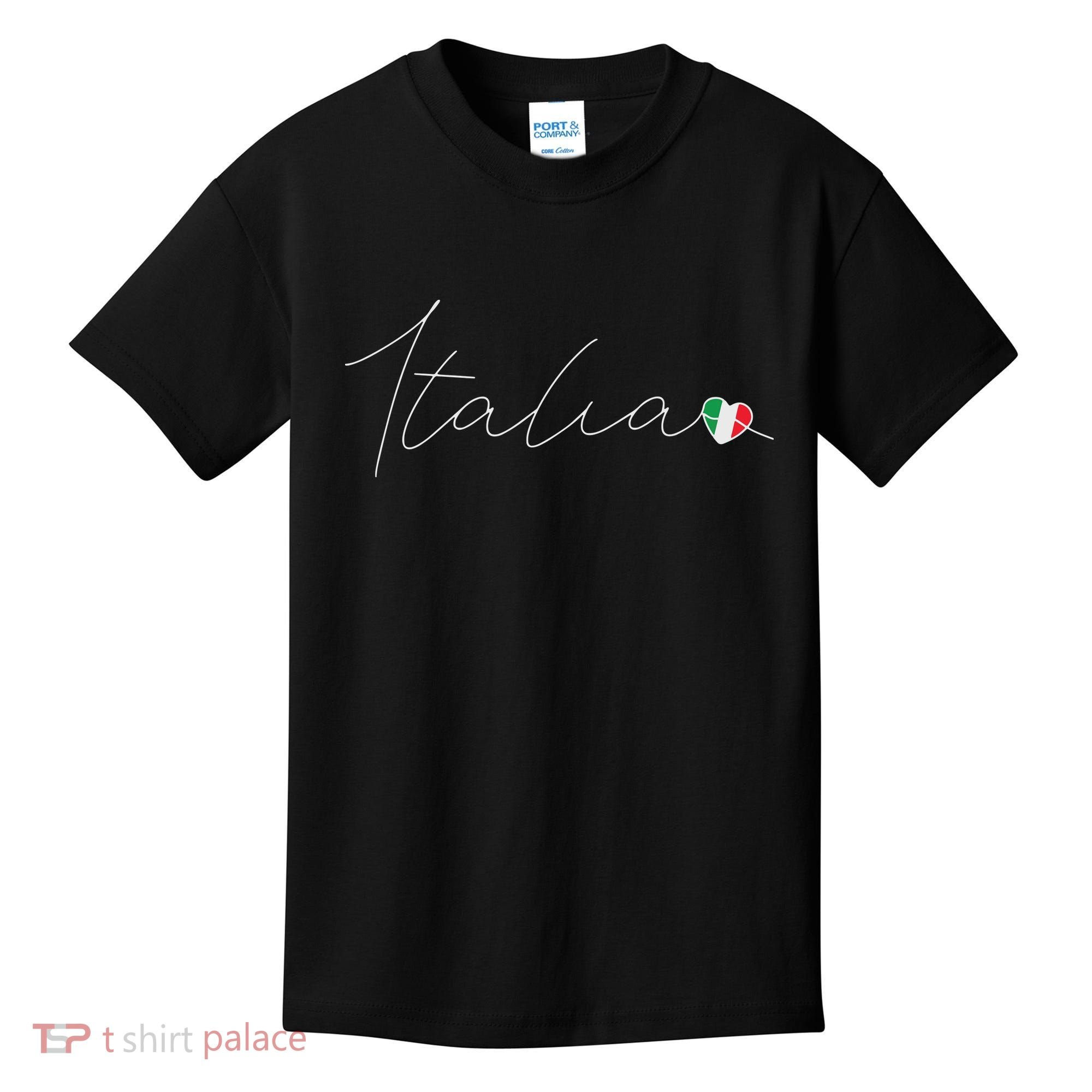Italia Simple Love Italian Flag Heart On Italy Kids T-Shirt