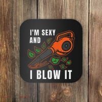 IM Sexy Leaf Blowing Blower Quote Humor Joke Yard Garden Coaster thumb 0