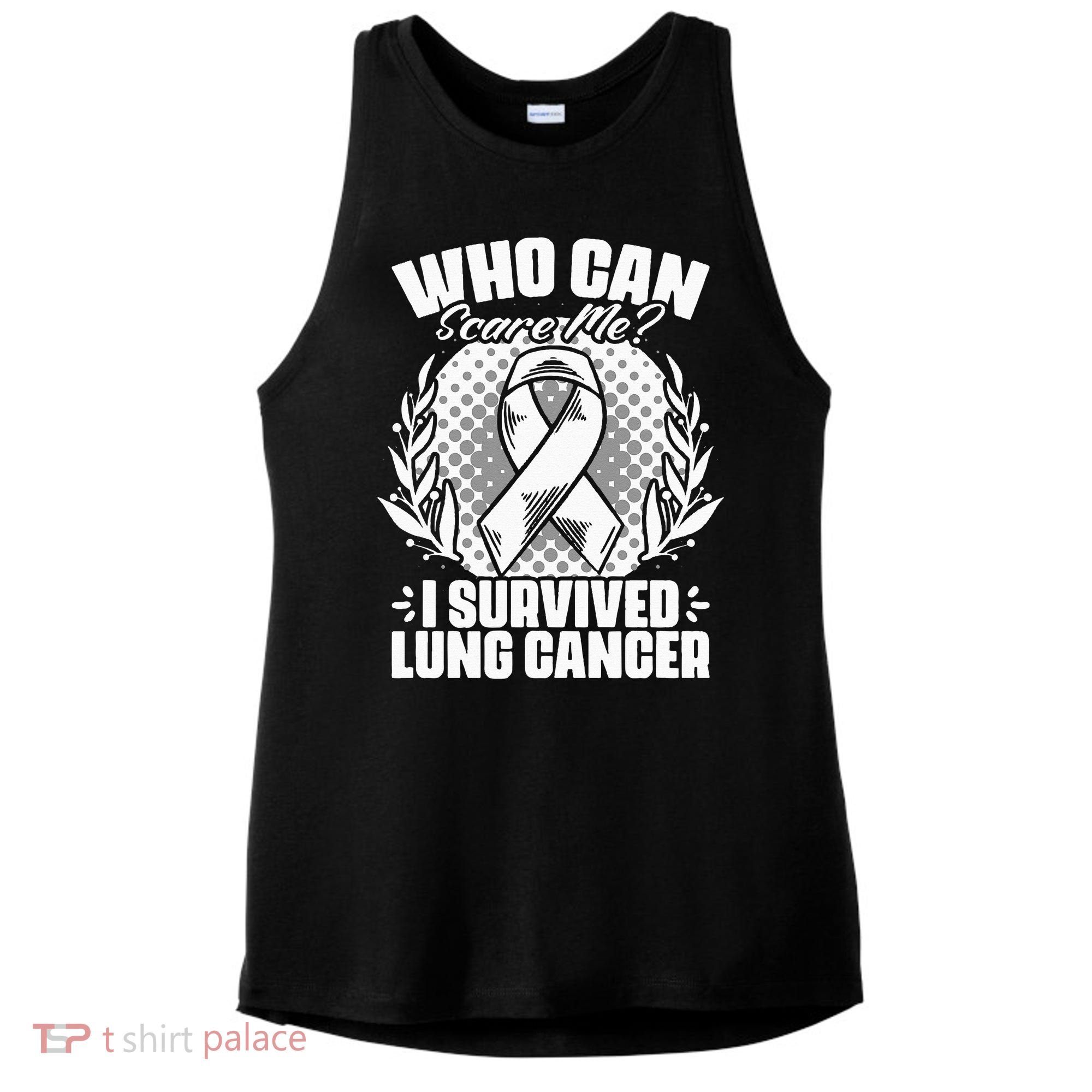 I Survived Lung Cancer Warrior Support Lung Cancer Survivor Ladies PosiCharge Tri-Blend Wicking Tank