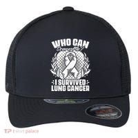 I Survived Lung Cancer Warrior Support Lung Cancer Survivor Flexfit Unipanel Trucker Cap thumb 0