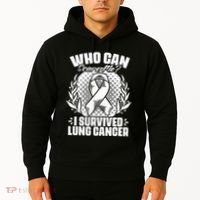 I Survived Lung Cancer Warrior Support Lung Cancer Survivor Hoodie thumb 2