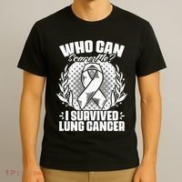 I Survived Lung Cancer Warrior Support Lung Cancer Survivor T-Shirt thumb 3