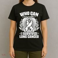 I Survived Lung Cancer Warrior Support Lung Cancer Survivor T-Shirt thumb 4