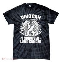I Survived Lung Cancer Warrior Support Lung Cancer Survivor Tie-Dye T-Shirt thumb 0