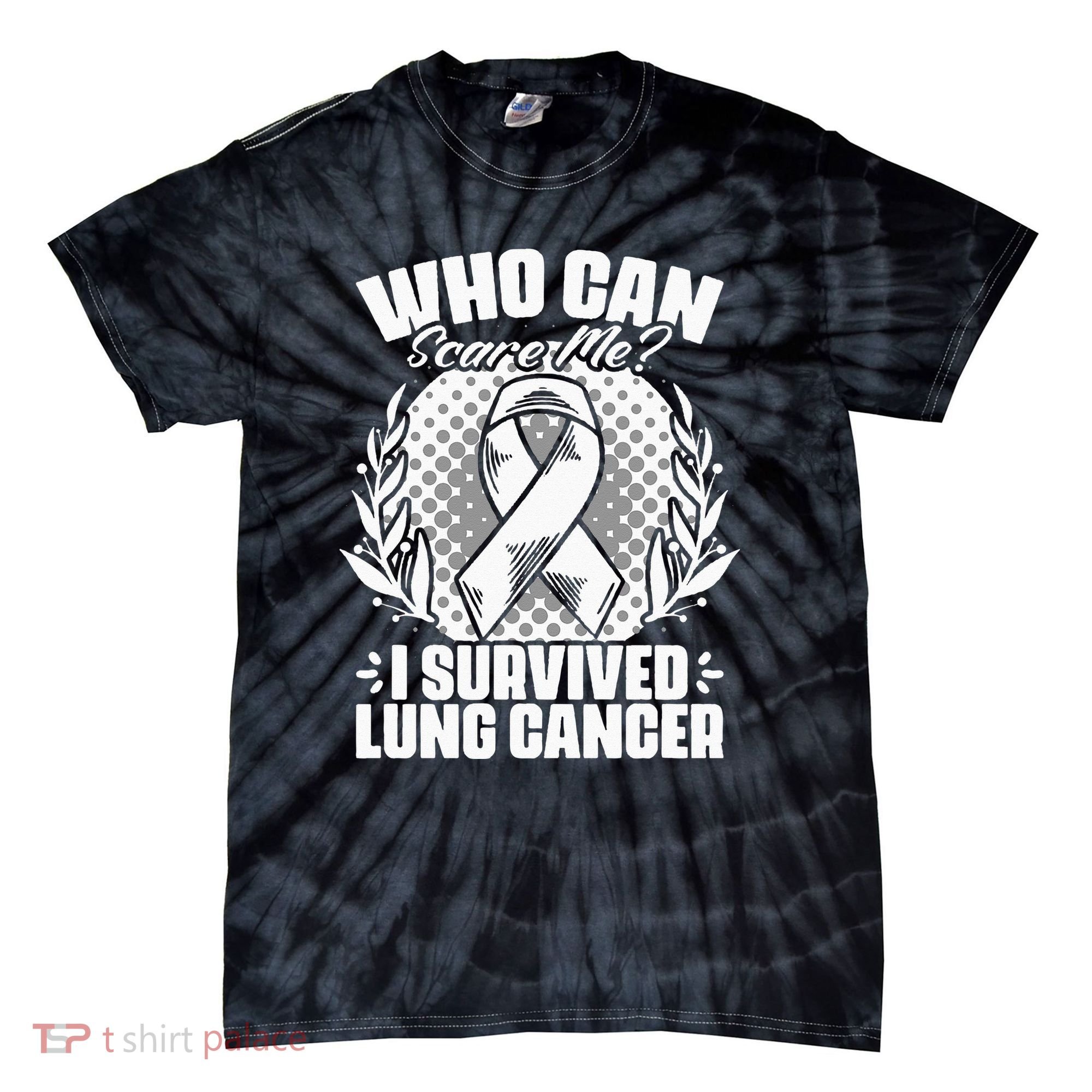 I Survived Lung Cancer Warrior Support Lung Cancer Survivor Tie-Dye T-Shirt