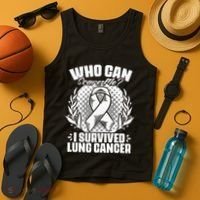 I Survived Lung Cancer Warrior Support Lung Cancer Survivor Tank Top thumb 4