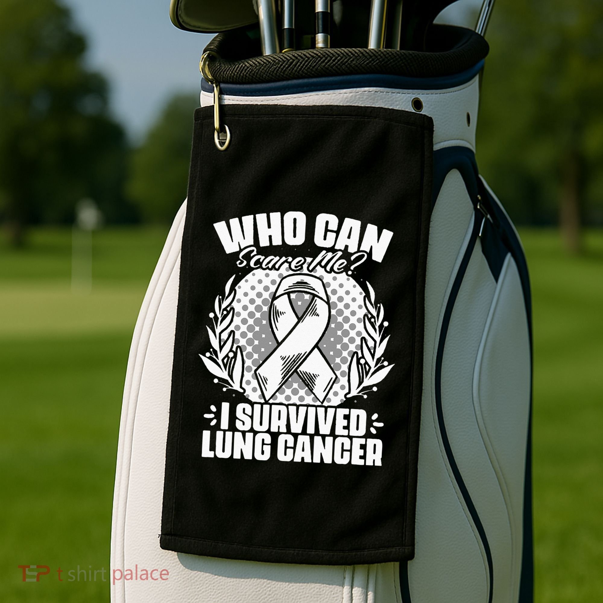 I Survived Lung Cancer Warrior Support Lung Cancer Survivor Golf Towel