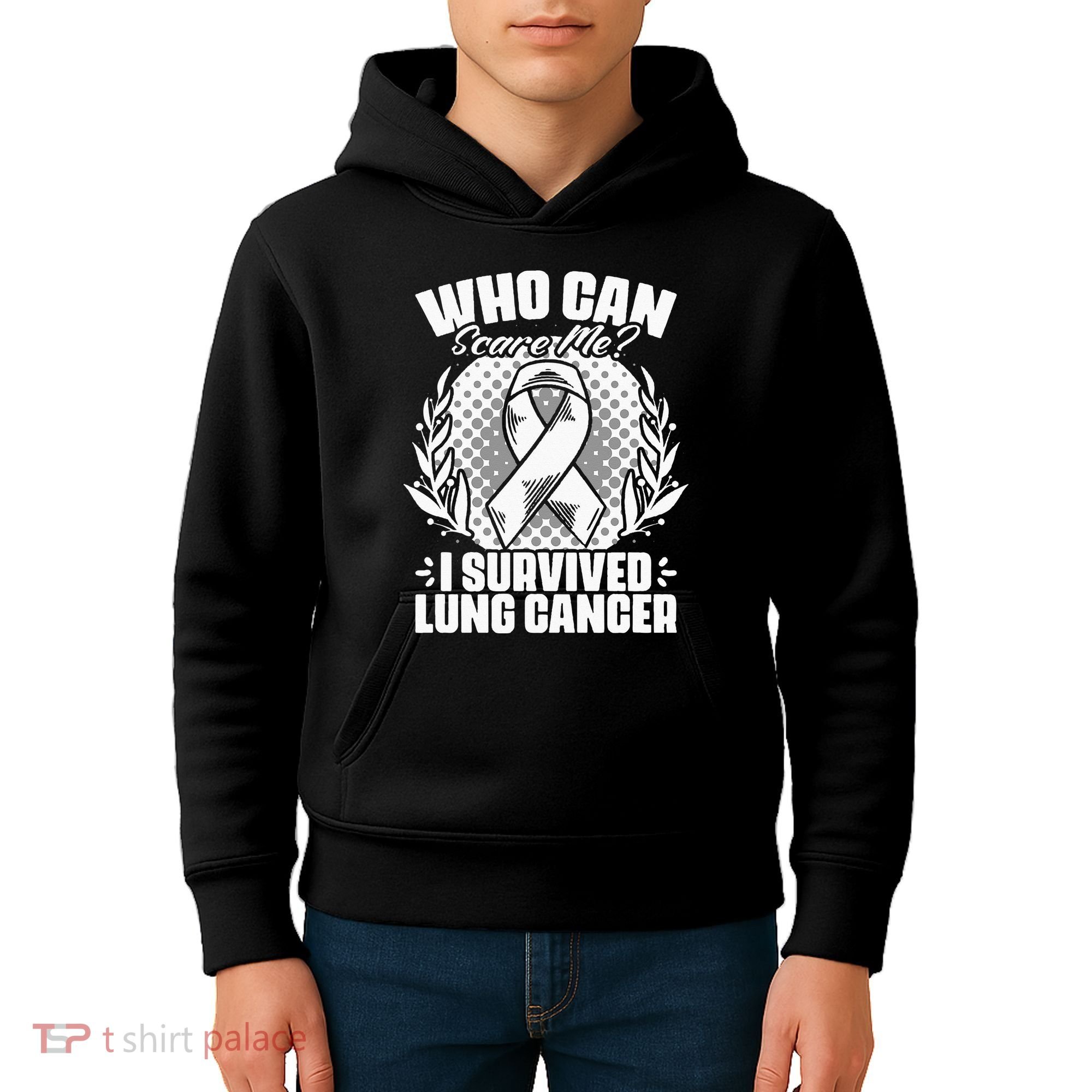 I Survived Lung Cancer Warrior Support Lung Cancer Survivor Kids Hoodie