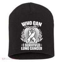 I Survived Lung Cancer Warrior Support Lung Cancer Survivor Short Acrylic Beanie thumb 0