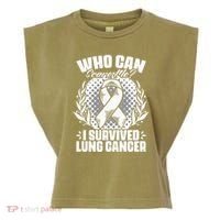 I Survived Lung Cancer Warrior Support Lung Cancer Survivor Garment-Dyed Women's Muscle Tee thumb 0