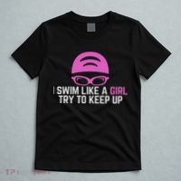 I Swim Like A Girl Funny Women Ladies Swimmer Swimming T-Shirt thumb 5