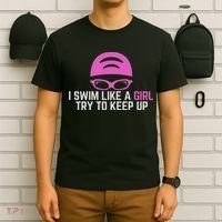 I Swim Like A Girl Funny Women Ladies Swimmer Swimming T-Shirt thumb 6