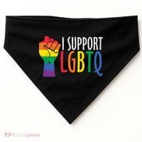 I Support Lgbtq USA-Made Doggie Bandana thumb 0