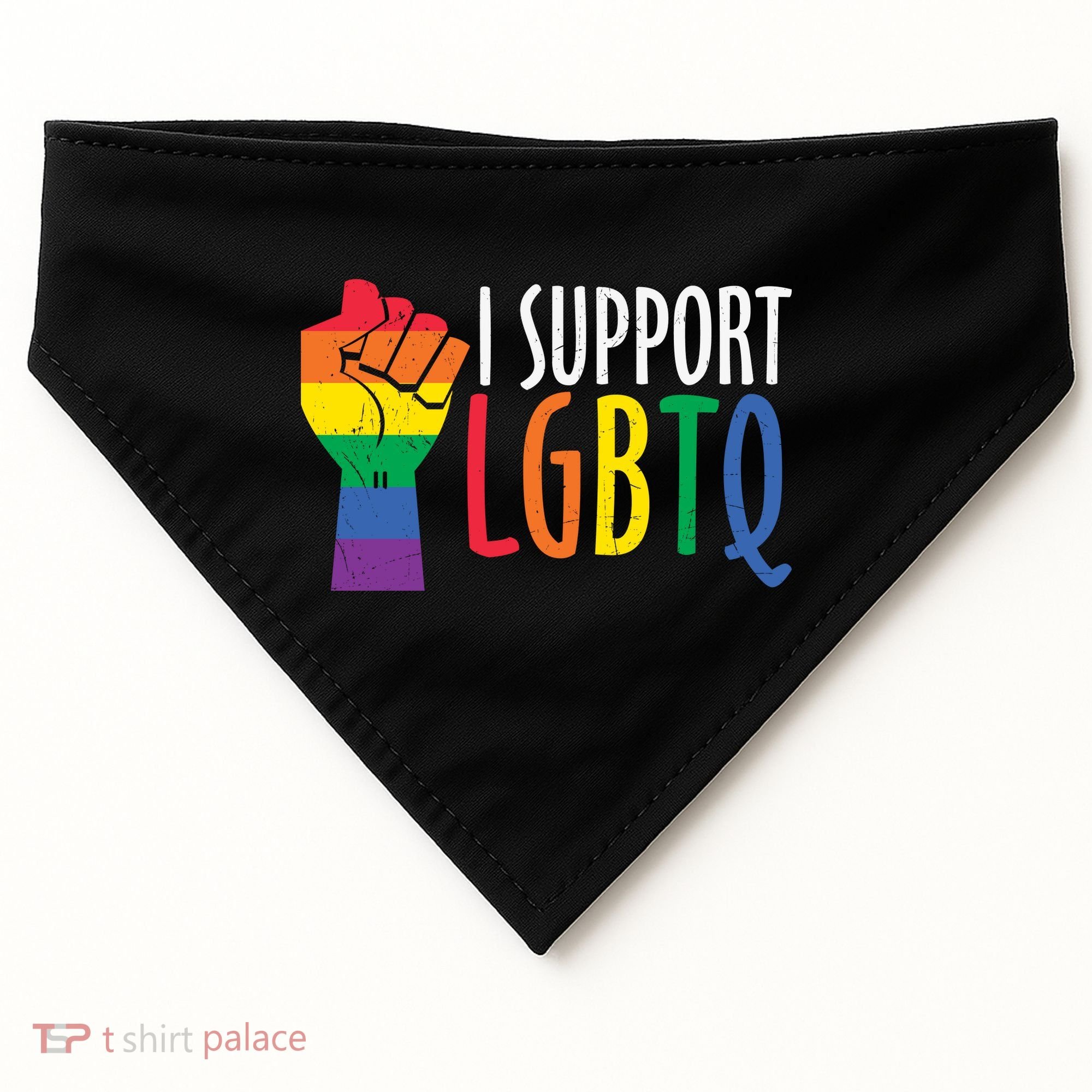 I Support Lgbtq USA-Made Doggie Bandana