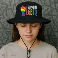 I Support Lgbtq Bucket Hat thumb 3