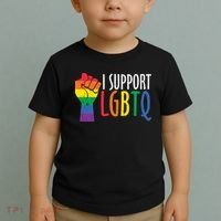 I Support Lgbtq Toddler T-Shirt thumb 2