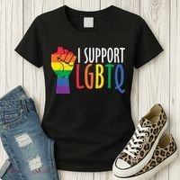 I Support Lgbtq Women's T-Shirt thumb 3