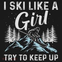 I Ski Like A Girl Try To Keep Up, Funny Skate Lovers Costume Coaster thumb 2