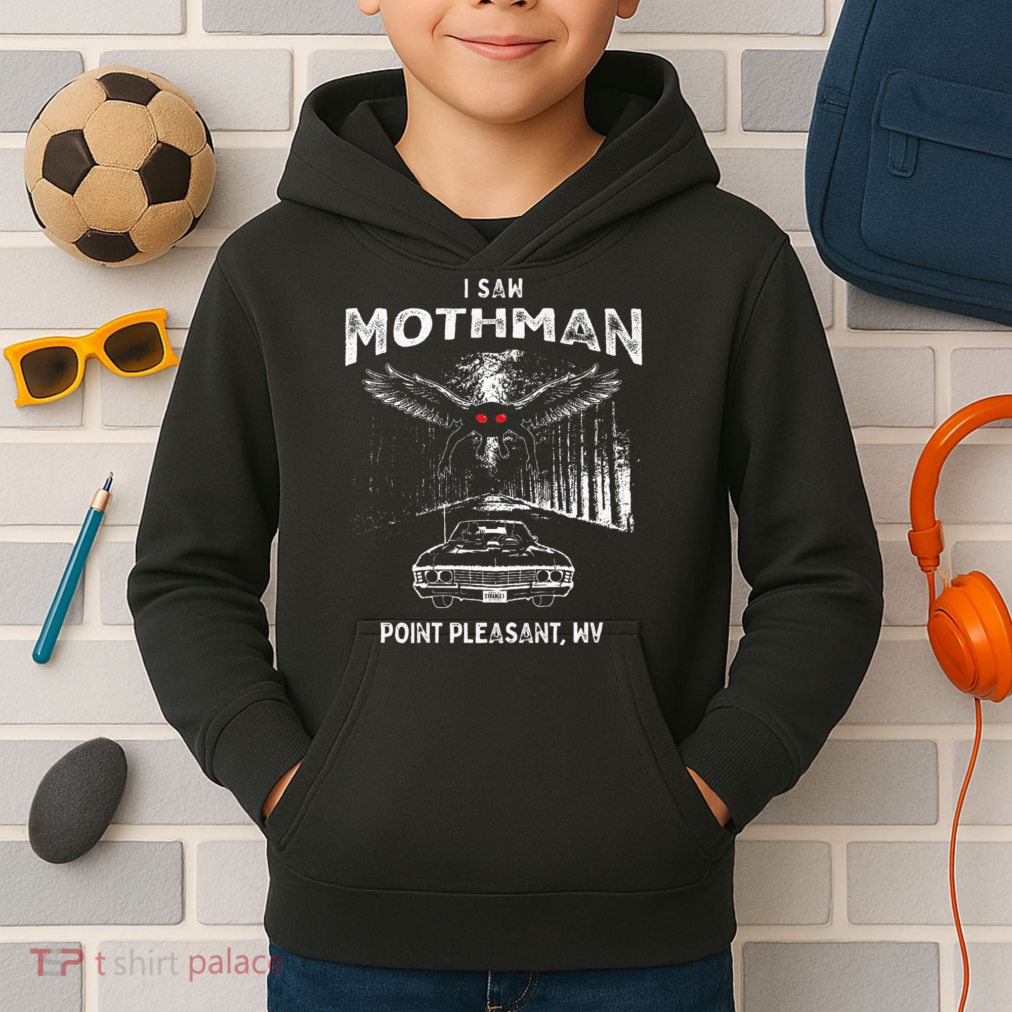 I Saw Mothman In Point Pleasant West Virginia Cryptid Kids Hoodie