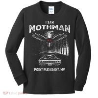I Saw Mothman In Point Pleasant West Virginia Cryptid Kids Long Sleeve Shirt thumb 0