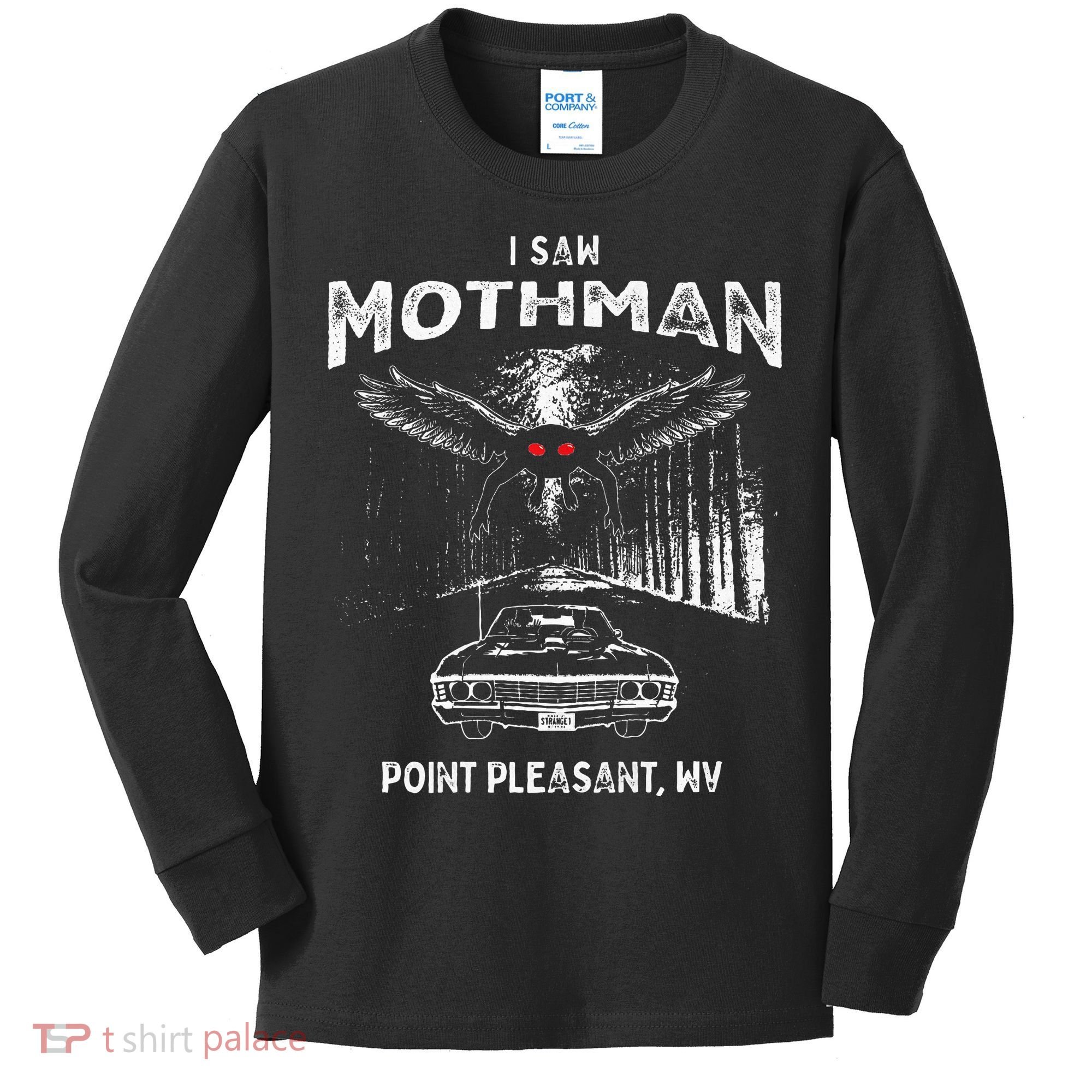 I Saw Mothman In Point Pleasant West Virginia Cryptid Kids Long Sleeve Shirt