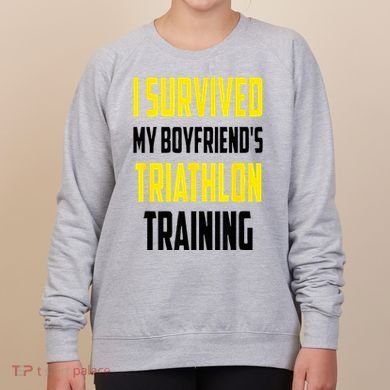I Survived My BoyfriendS Triathlon Training Triathlete Women's Sweatshirt