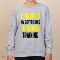 I Survived My BoyfriendS Triathlon Training Triathlete Women's Sweatshirt thumb 0