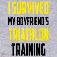 I Survived My BoyfriendS Triathlon Training Triathlete Women's Sweatshirt thumb 2