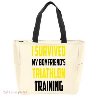 I Survived My BoyfriendS Triathlon Training Triathlete Tote Bag