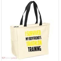I Survived My BoyfriendS Triathlon Training Triathlete Tote Bag thumb 2