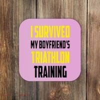 I Survived My BoyfriendS Triathlon Training Triathlete Coaster thumb 0