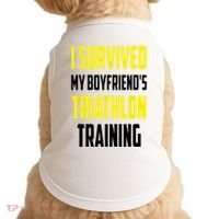 I Survived My BoyfriendS Triathlon Training Triathlete Doggie Tank thumb 0