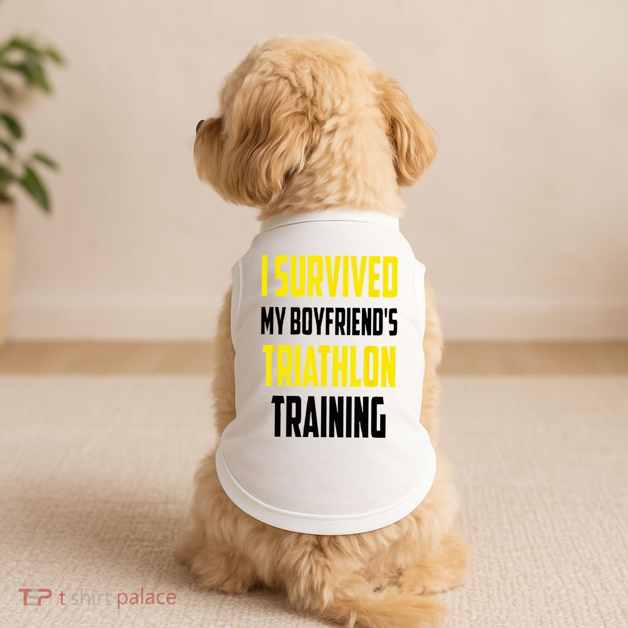 I Survived My BoyfriendS Triathlon Training Triathlete Doggie Tank