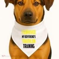 I Survived My BoyfriendS Triathlon Training Triathlete USA-Made Doggie Bandana thumb 1