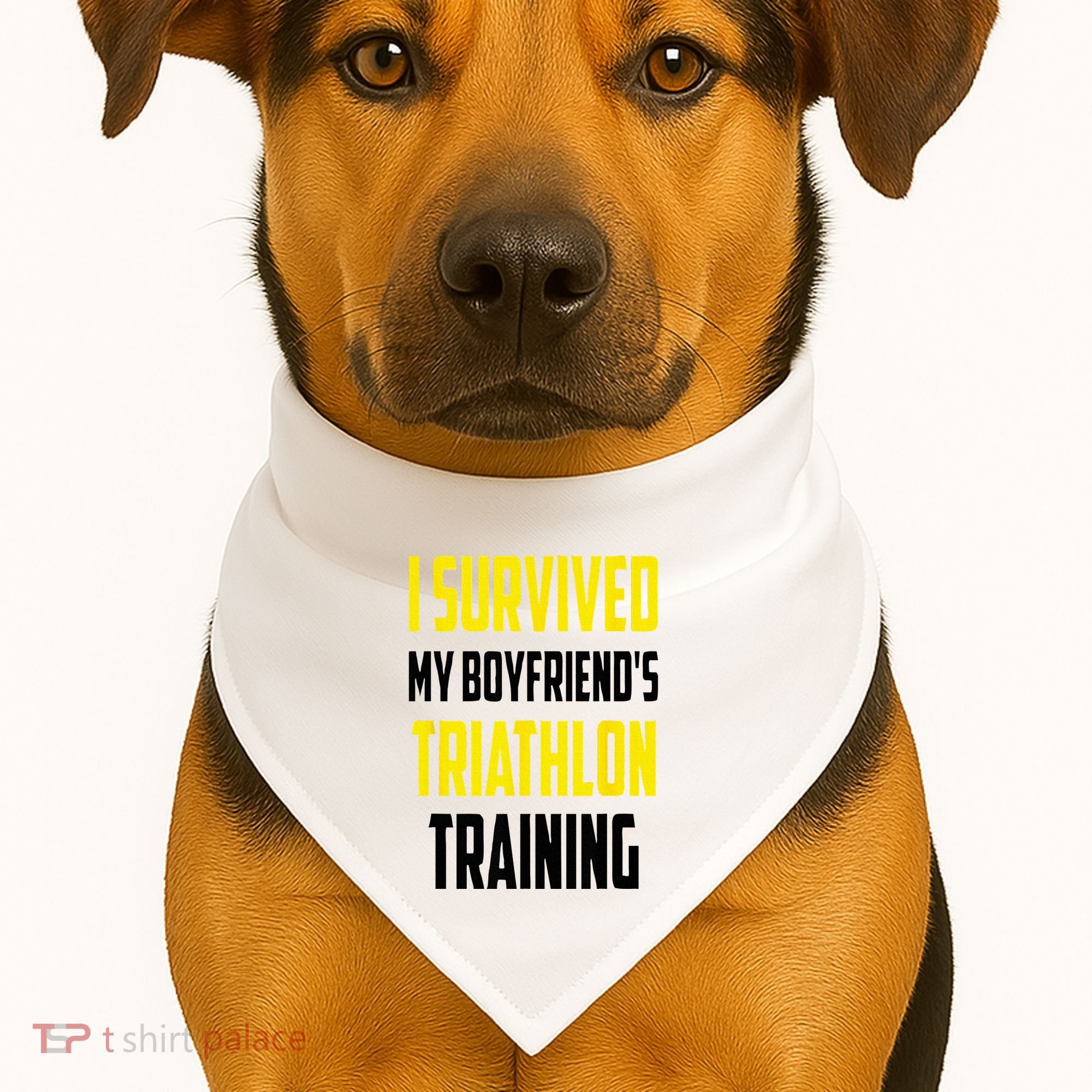 I Survived My BoyfriendS Triathlon Training Triathlete USA-Made Doggie Bandana