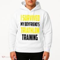 I Survived My BoyfriendS Triathlon Training Triathlete Hoodie thumb 2