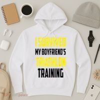 I Survived My BoyfriendS Triathlon Training Triathlete Hoodie thumb 3