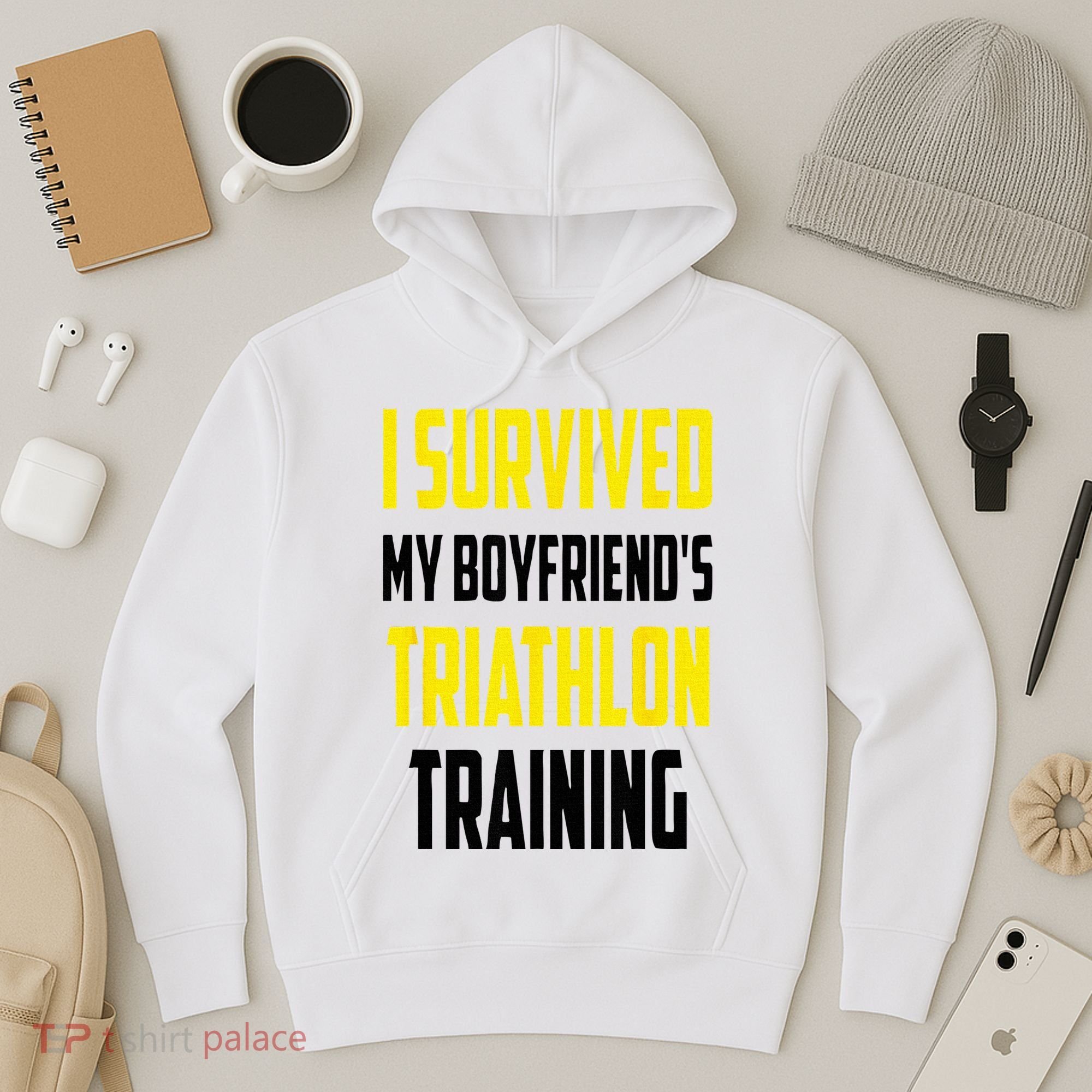 I Survived My BoyfriendS Triathlon Training Triathlete Hoodie