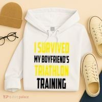 I Survived My BoyfriendS Triathlon Training Triathlete Hoodie thumb 4
